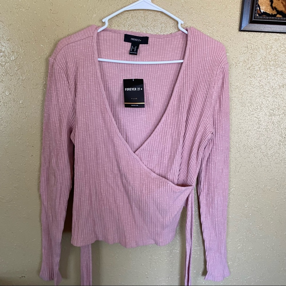 Forever21 plus size wrap sweater shirt